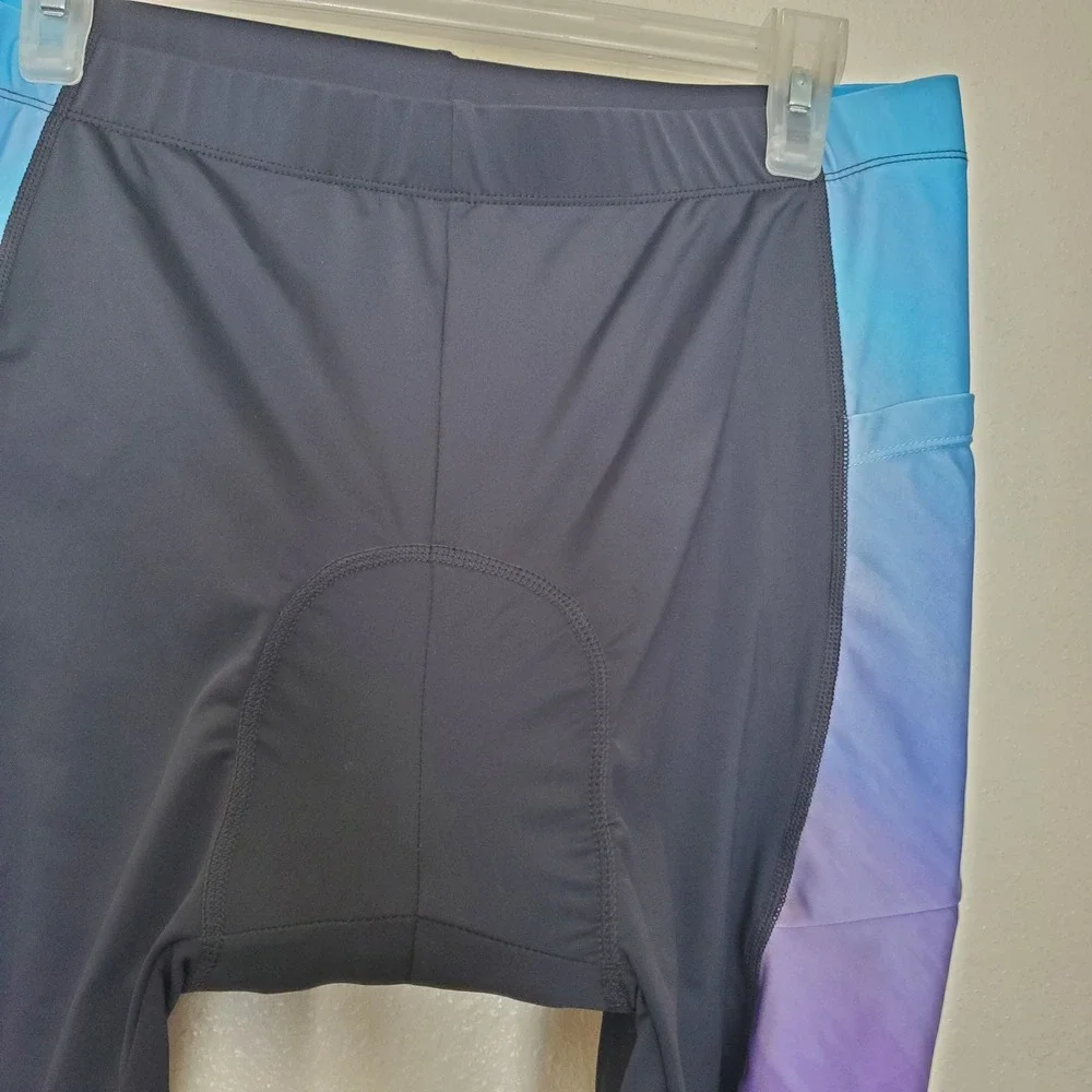 Baleaf Womens Padded Cycling Shorts XL Blue Purple Ombre Gel Padded Bike Shorts - Picture 3 of 16